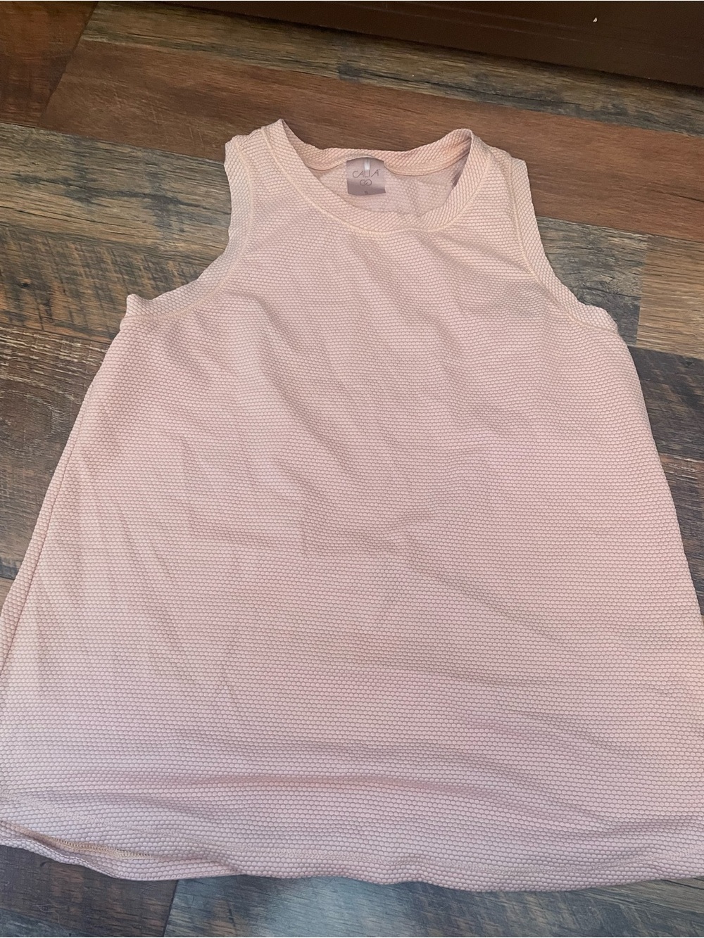 CALIA by Carrie Underwood Pale Peach Honeycomb Tank